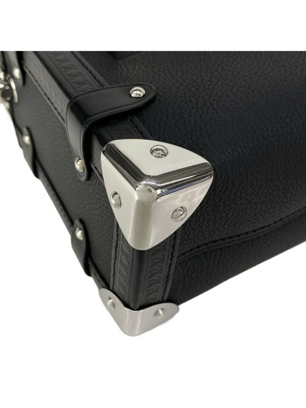 Louis Vuitton Handbag Side Trunk MM Black Leather Cowhide - Picture 6 of 15